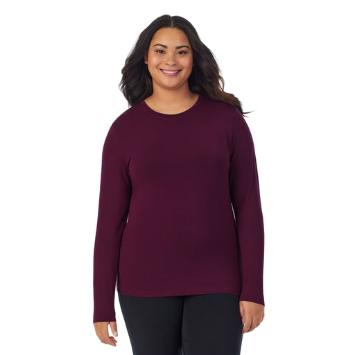 Purple Beet;Model is wearing size 1X. She is 5'11