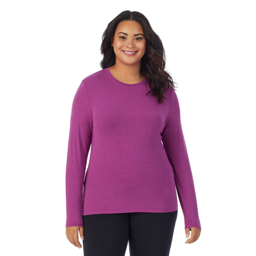 Purple Radiance;Model is wearing size 1X. She is 5'11