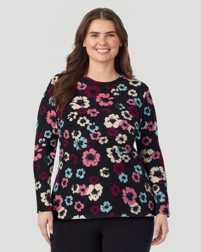 Fleecewear with Stretch Long Sleeve Crew PLUS