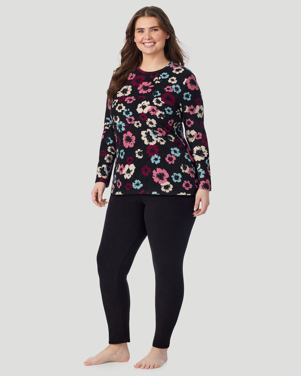 Fleecewear with Stretch Long Sleeve Crew PLUS