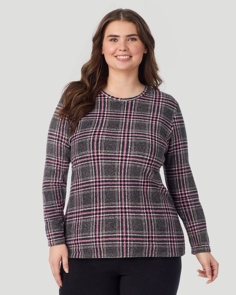 Fleecewear with Stretch Long Sleeve Crew PLUS