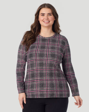 Fleecewear with Stretch Long Sleeve Crew PLUS