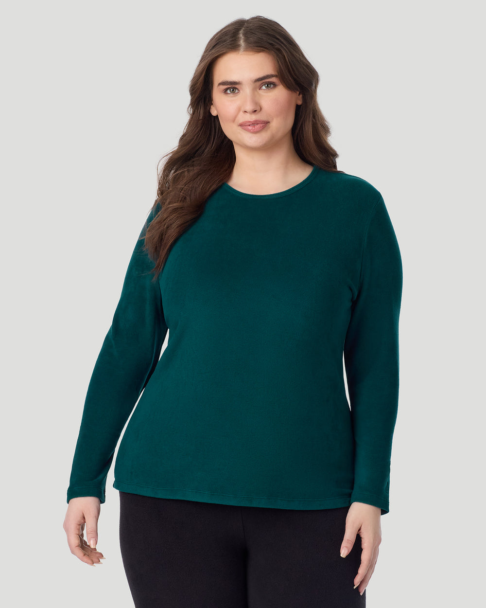 Fleecewear with Stretch Long Sleeve Crew PLUS