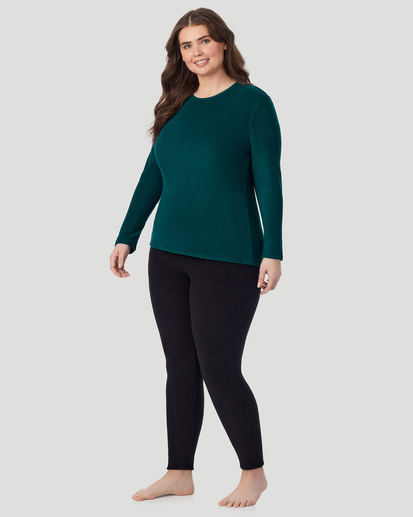 Fleecewear with Stretch Long Sleeve Crew PLUS
