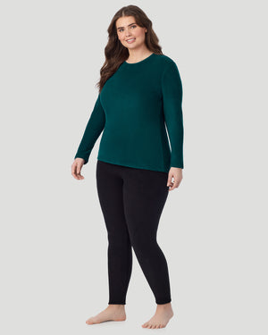 Fleecewear with Stretch Long Sleeve Crew PLUS