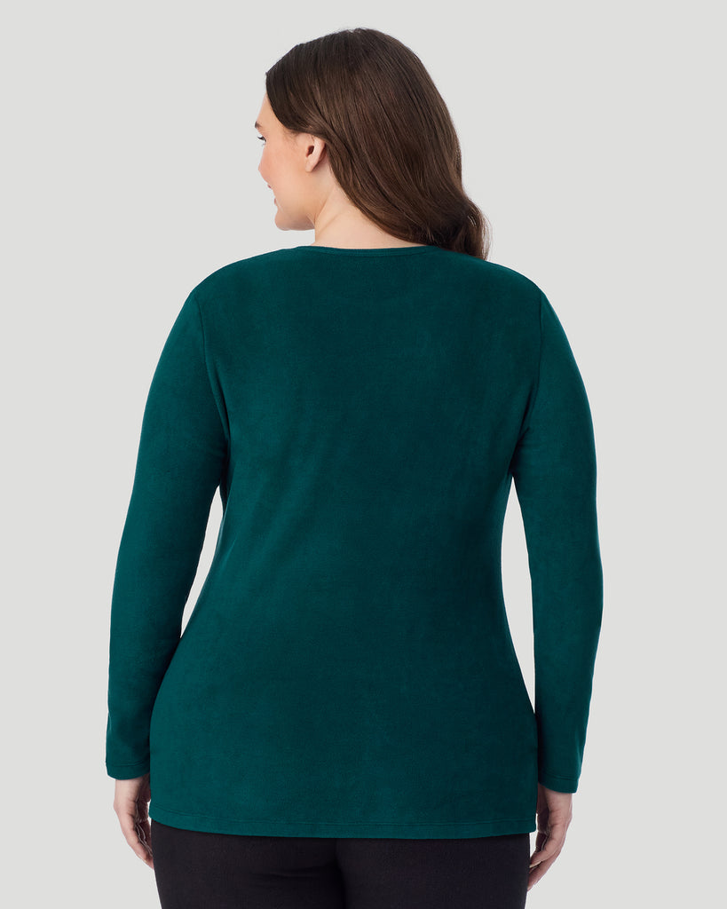 Fleecewear with Stretch Long Sleeve Crew PLUS