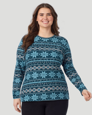 Fleecewear with Stretch Long Sleeve Crew PLUS