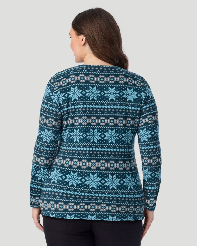 Fleecewear with Stretch Long Sleeve Crew PLUS