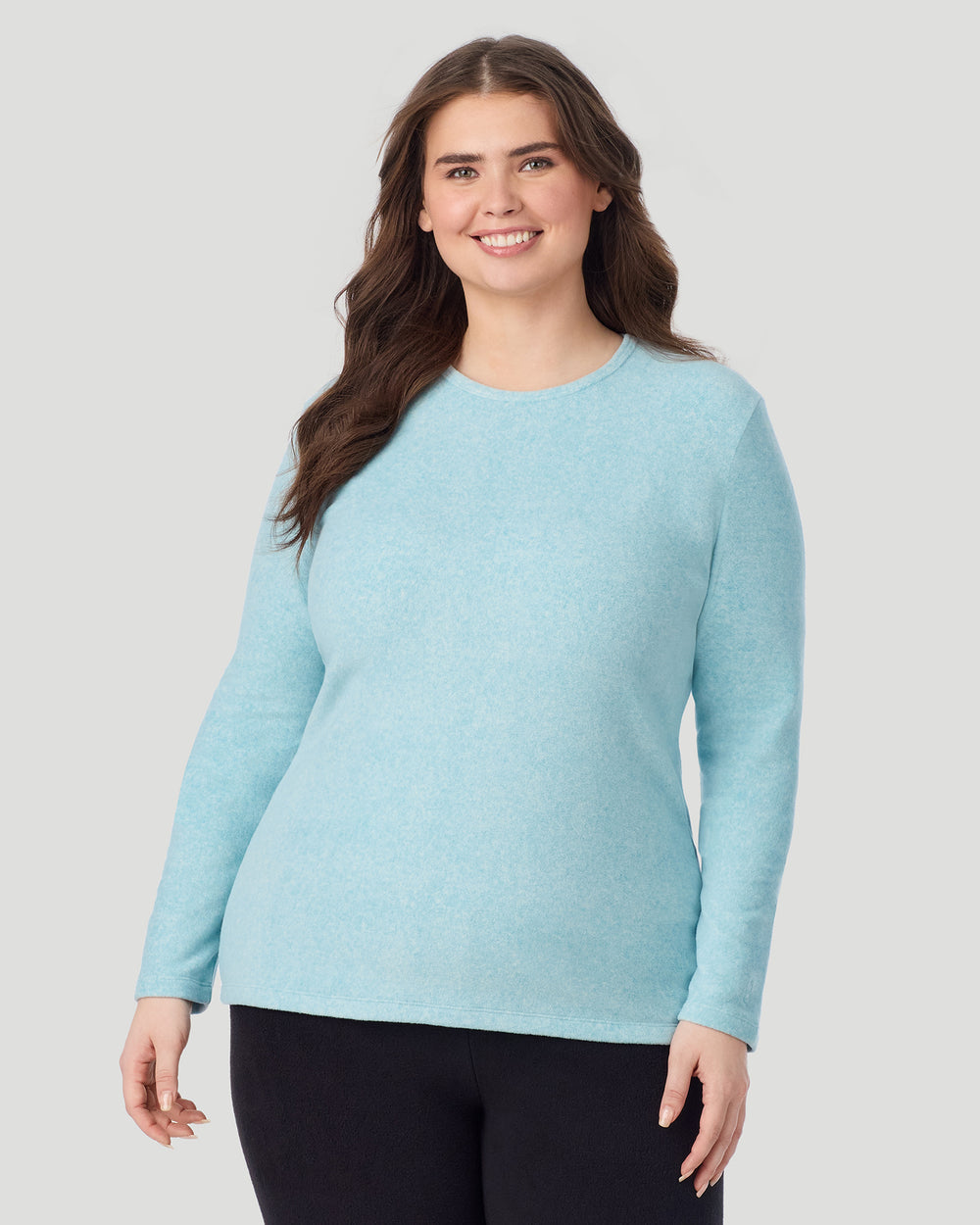 Fleecewear with Stretch Long Sleeve Crew PLUS