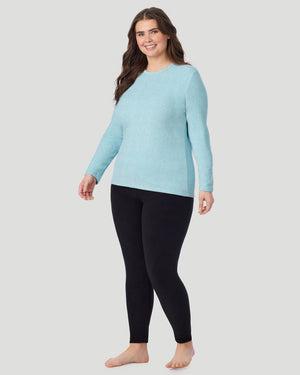 Fleecewear with Stretch Long Sleeve Crew PLUS