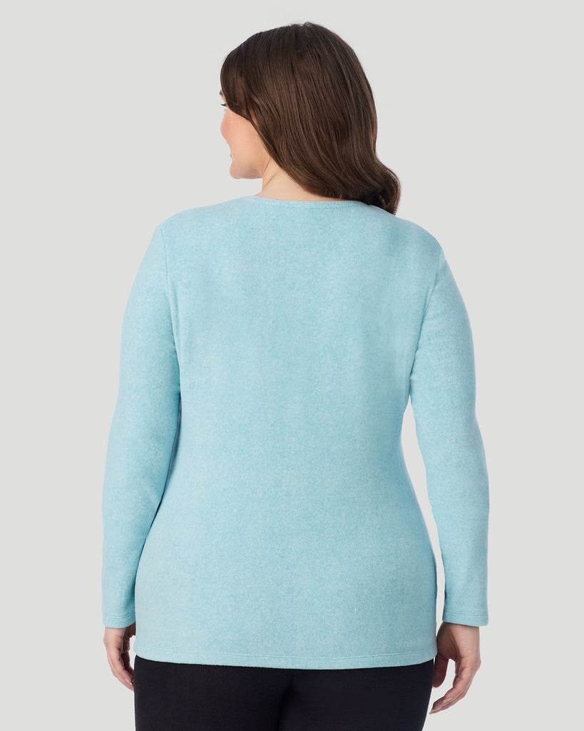 Fleecewear with Stretch Long Sleeve Crew PLUS