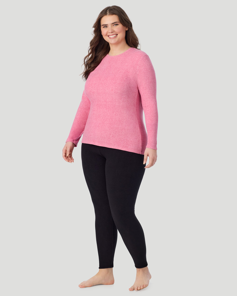 Fleecewear with Stretch Long Sleeve Crew PLUS