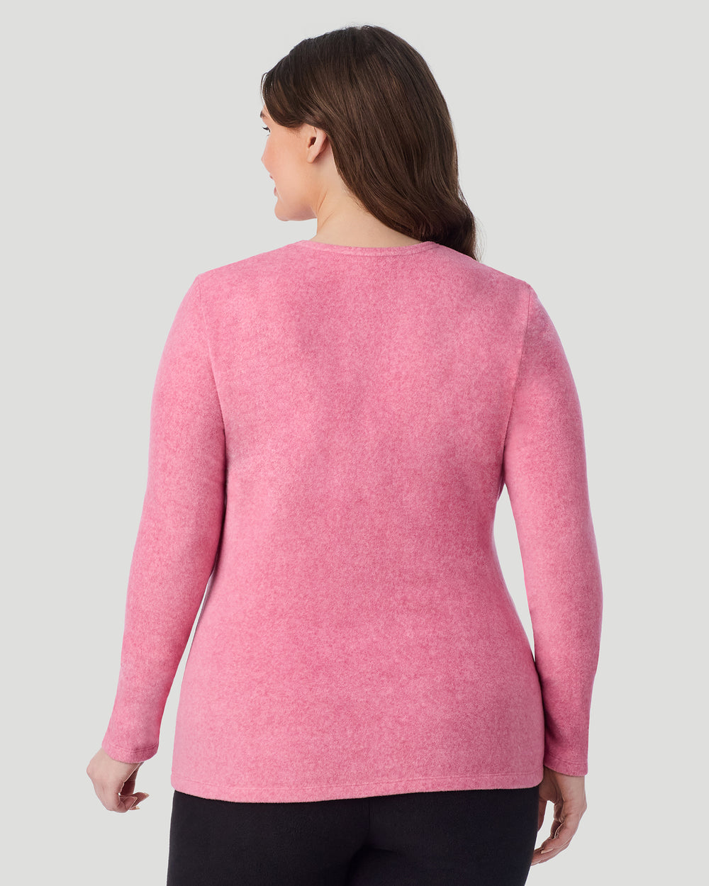 Fleecewear with Stretch Long Sleeve Crew PLUS