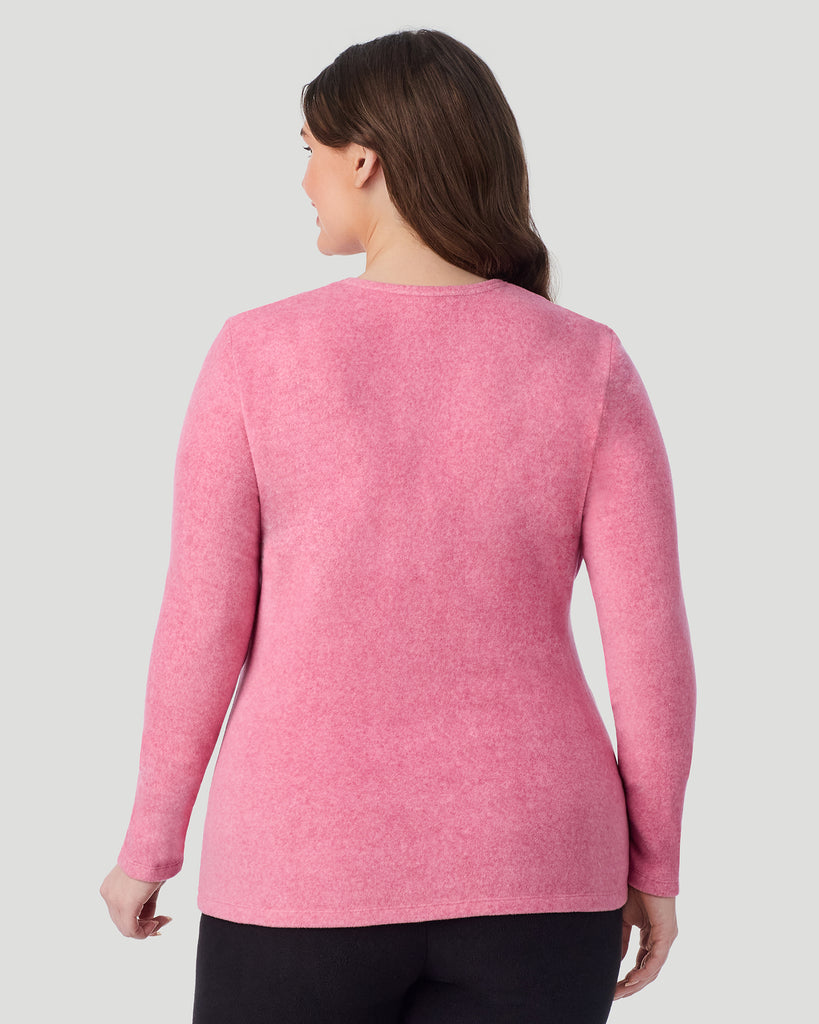 Fleecewear with Stretch Long Sleeve Crew PLUS