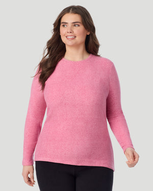 Fleecewear with Stretch Long Sleeve Crew PLUS