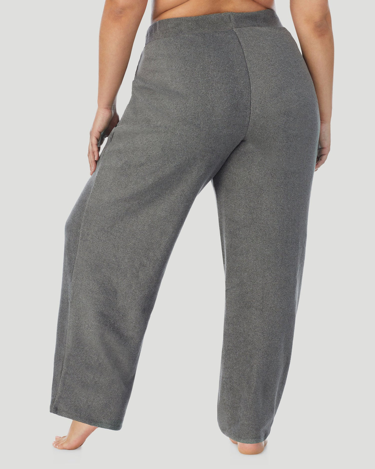 Charcoal Heather;@A lady wearing Fleecewear With Stretch Lounge Pant PLUS in Charcoal Heather back view back view