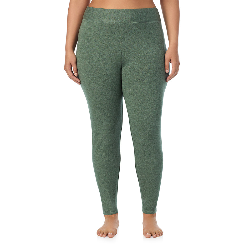 A lady wearing soft olive heather Ultra Cozy Legging PLUS