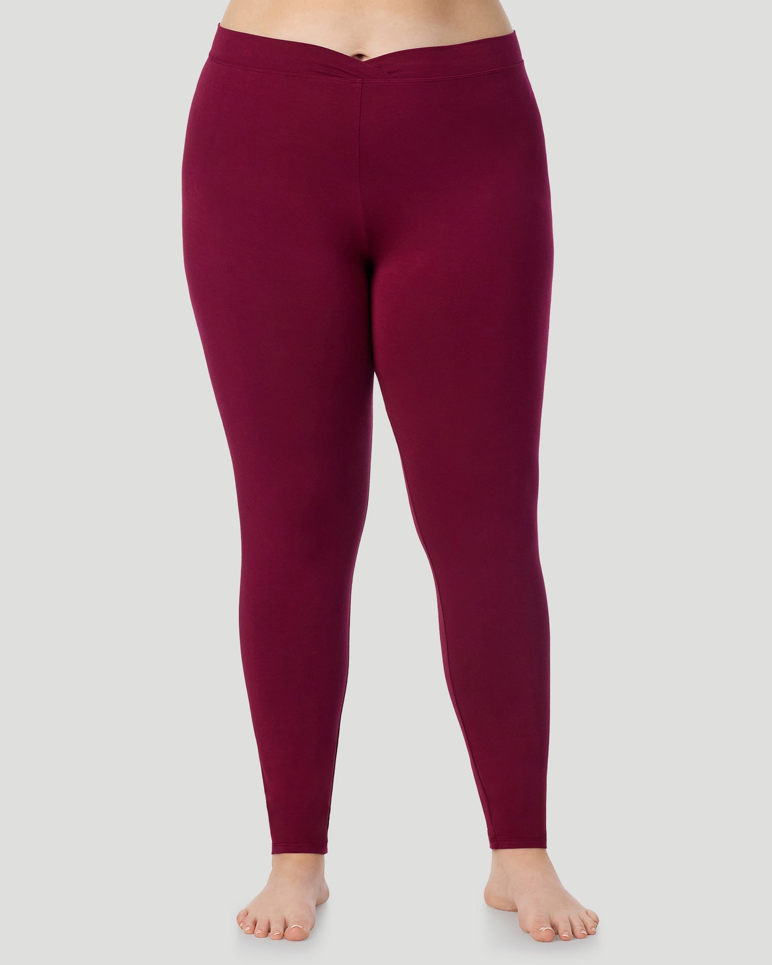  A Plus size lady wearing Scarlet Softwear With Stretch Long Sleeve Crew PLUS in a front facing pose