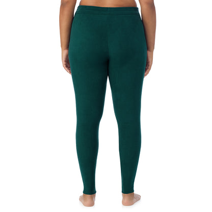 Dark Pine; Model is wearing size 1X. She is 5'11", Bust 36", Waist 36.5", Hips 47.5".@ A Lady is wearing Dark Pine Fleecewear With Stretch Legging PLUS !94% Recycled Polyester, 6% Spandex !