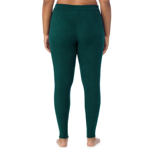  A Lady is wearing Dark Pine Fleecewear With Stretch Legging PLUS !94% Recycled Polyester, 6% Spandex !