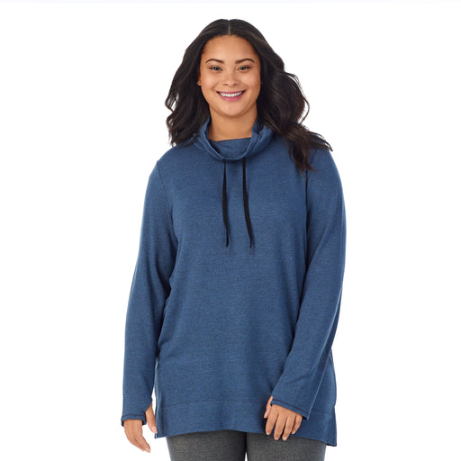 Ultra Cozy Long Sleeve Cowl Neck Tunic PLUS - Cuddl Duds