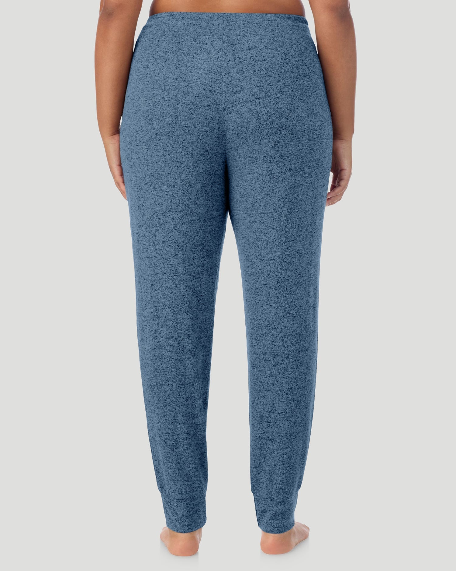 A lady wearing a Deep Chambray SoftKnit Jogger PLUS in a back view look
