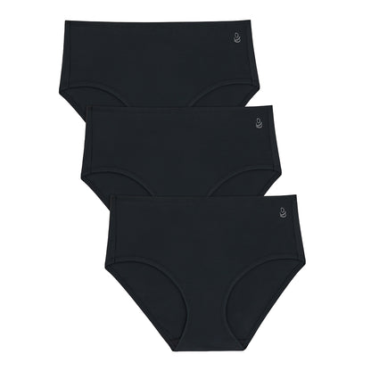 Black/Black/Black;Model is wearing size S. She is 5'8", Bust 34", Waist 25", Hips 36". @A Brushed Microfiber Hipster Panty 3-Pack