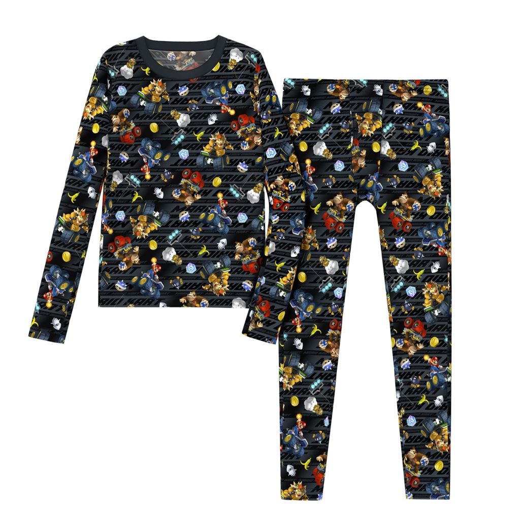 A Nintendo&#39;s Mario Kart Stretch Poly 2 pc. Long Sleeve Crew &amp; Pant Set
