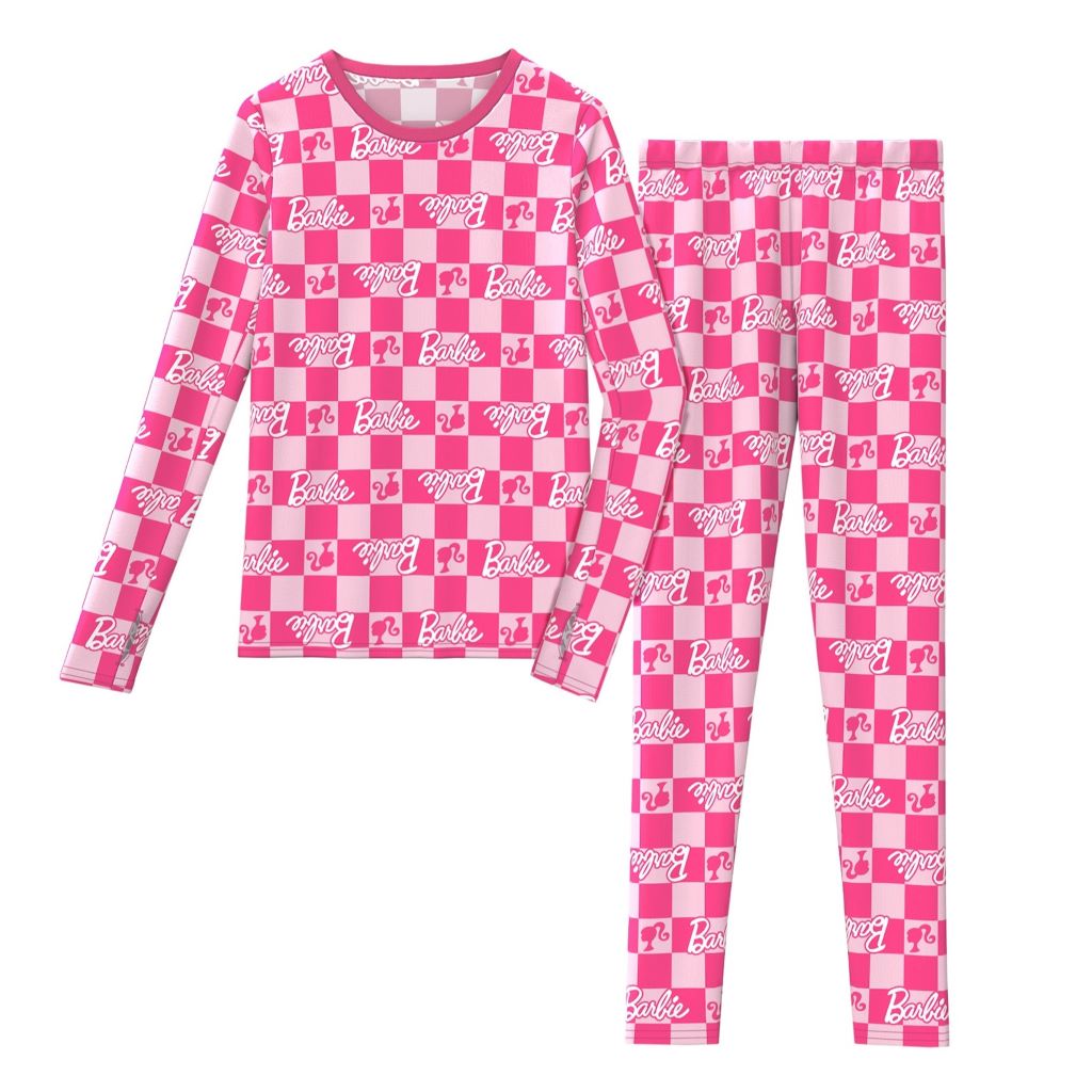 A Mattel's Barbie Girls Stretch Poly 2 pc. Long Sleeve Crew & Legging Set