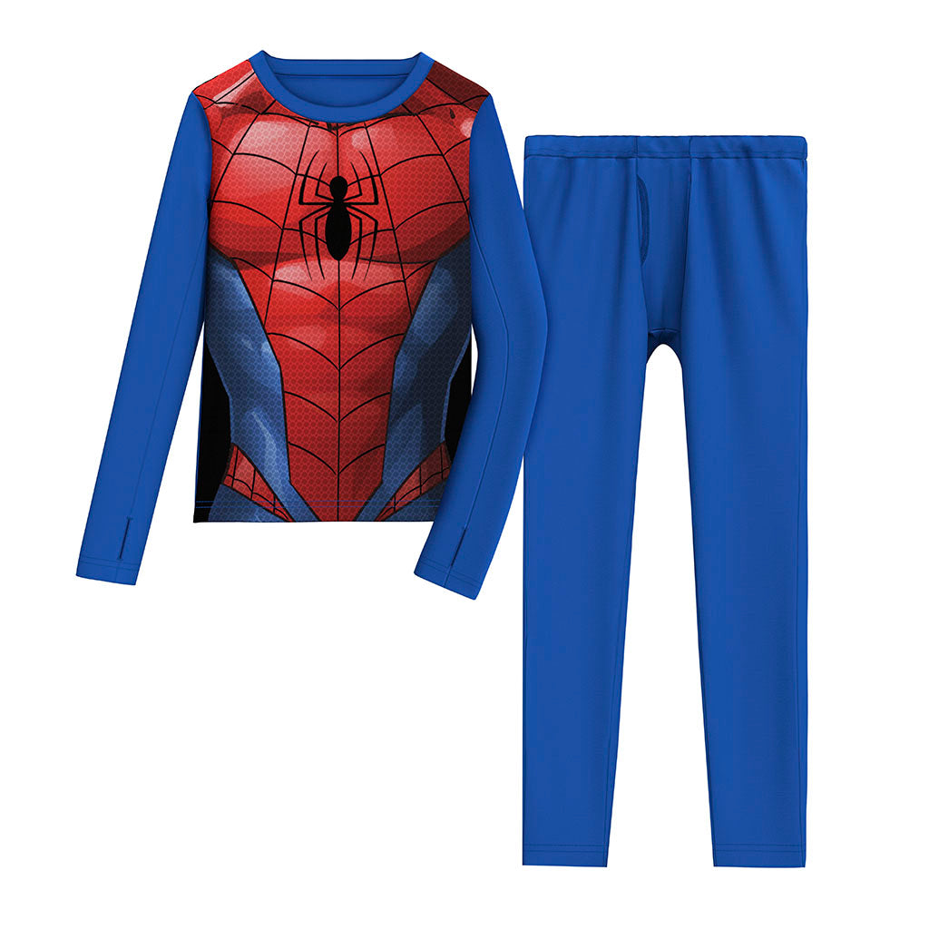 Spiderman;@ A Spiderman Marvel's Spiderman Boys Stretch Poly 2 pc. Long Sleeve Crew & Pant Set