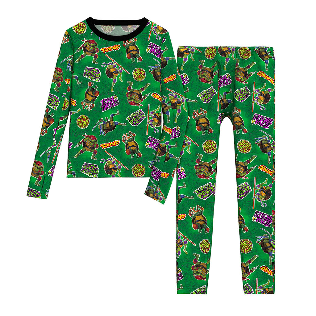 TMNT;@ A TMNT Nickelodeon's Teenage Mutant Ninja Turtles Boys Stretch Poly 2 pc. Long Sleeve Crew & Pant Set