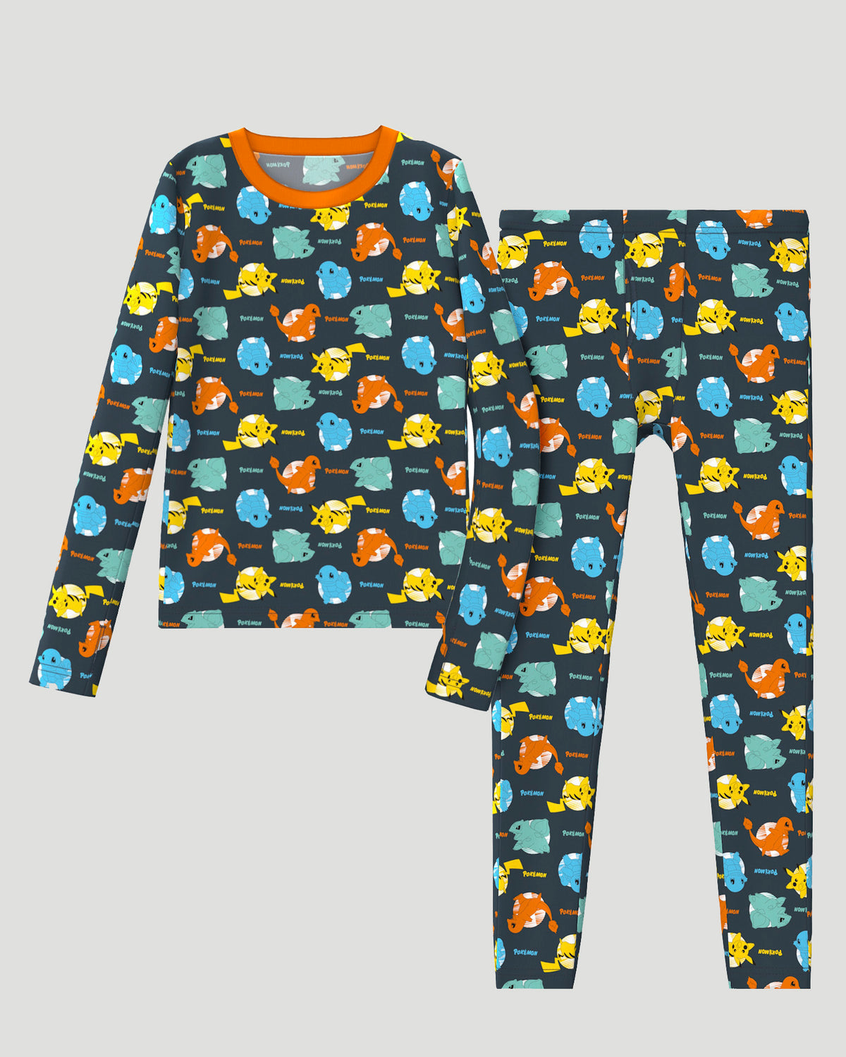  A Grey Pokemon Boys Stretch Poly 2 pc. Long Sleeve Crew &amp; Pant Set