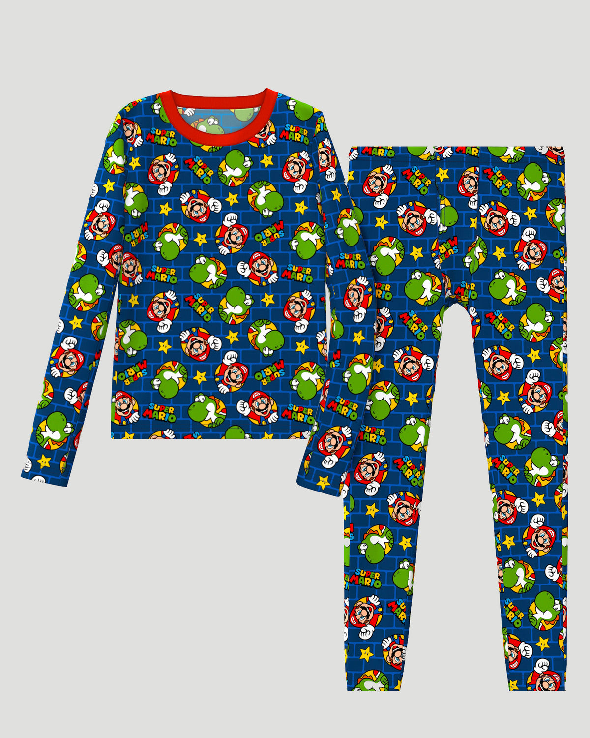 Navy Mario Kart; @ A Navy Mario Kart Nintendo's Mario Kart Stretch Poly 2 pc. Long Sleeve Crew & Pant Set