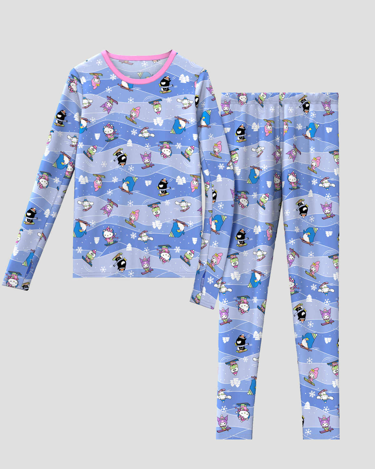 Purple Hello Kitty; @ A Purple Hello Kitty Hello Kitty Stretch Poly 2 pc. Long Sleeve Crew & Legging Set