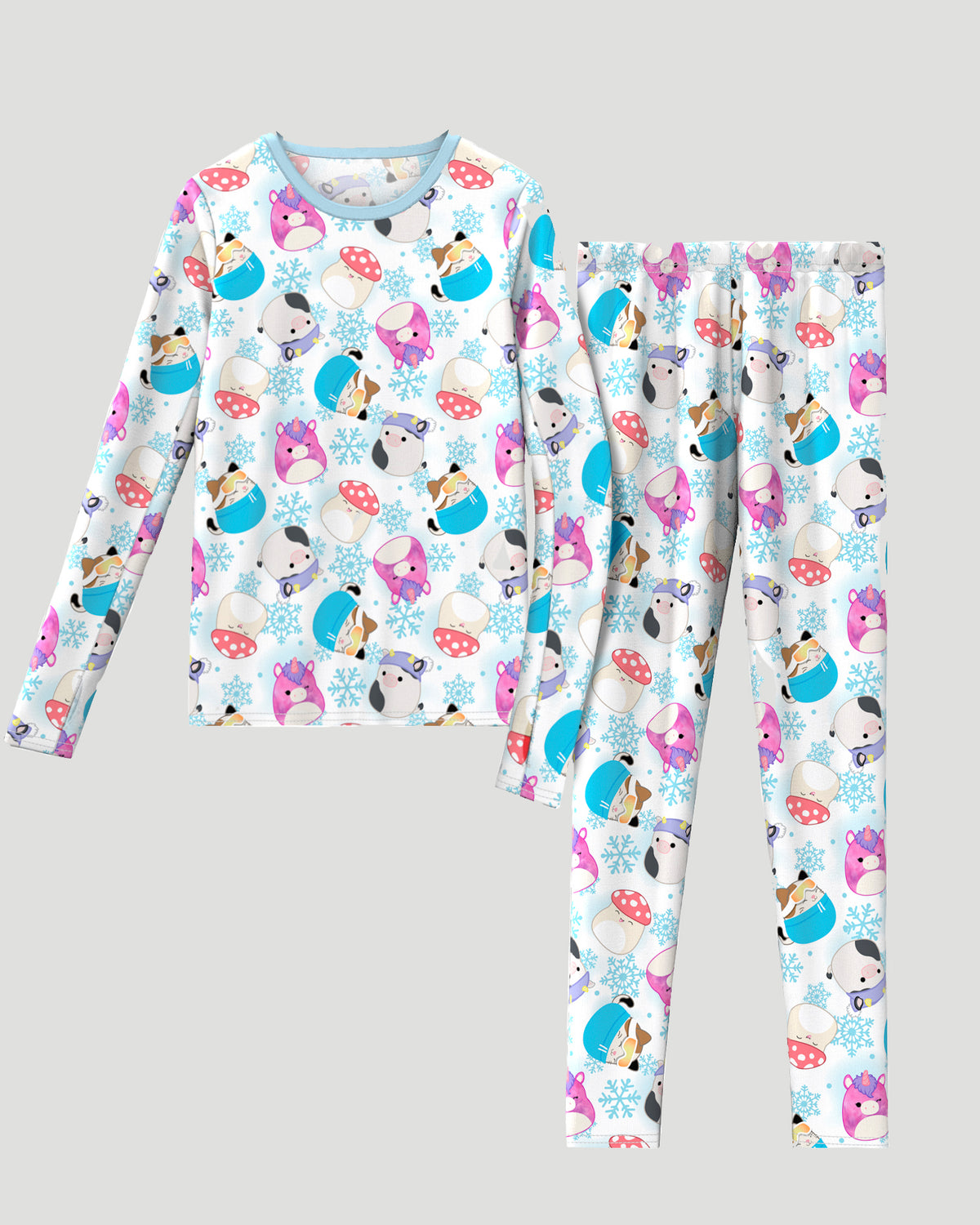 White Squishmallows; @ A White Squishmallows Poly 2 pc. Long Sleeve Crew & Legging Set