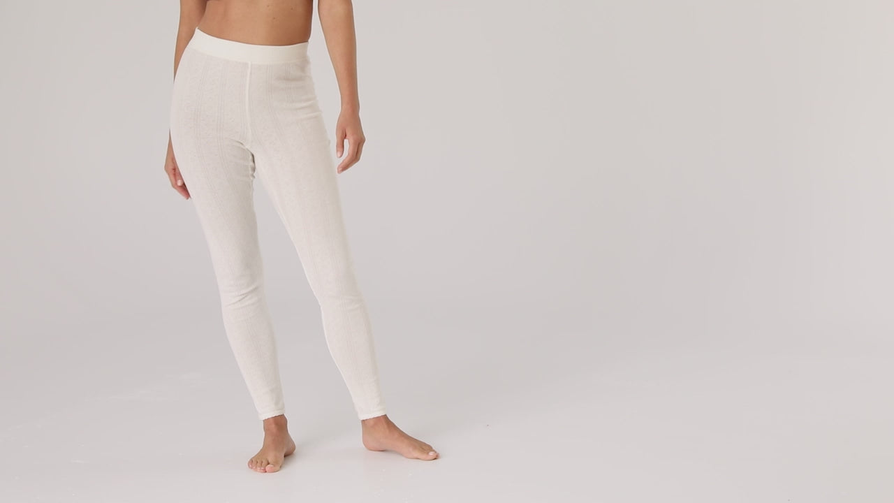 A lady is wearing Cotton Pointelle Legging
