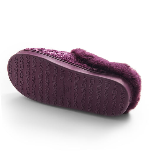 Vintage Violet;@A violet slipper with faux fur lining
