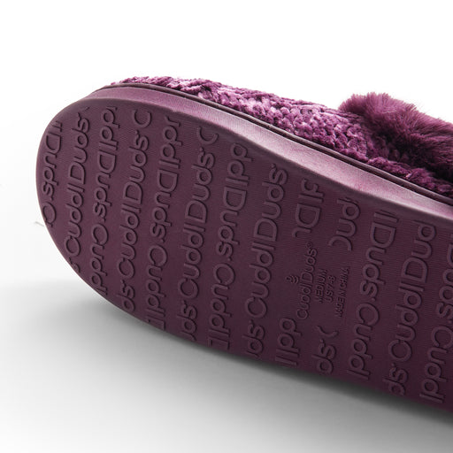 Vintage Violet;@A violet slipper with faux fur lining