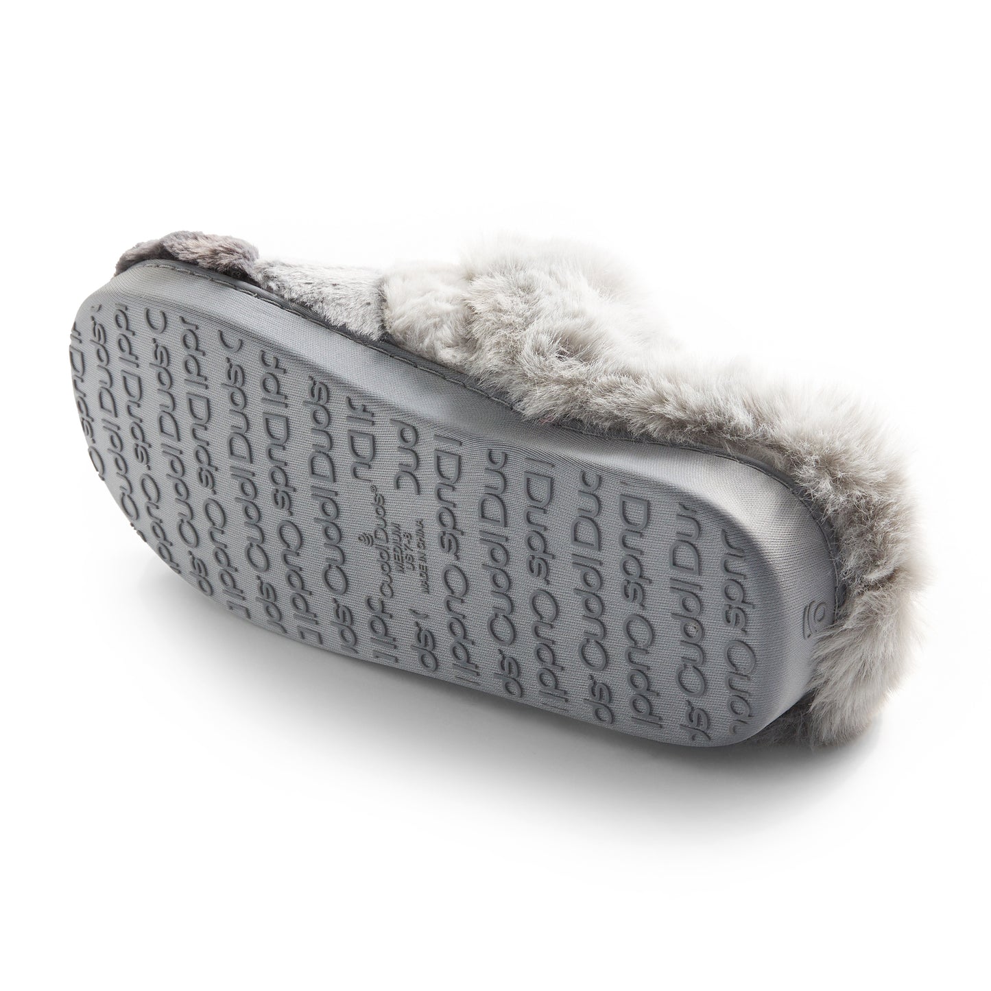 Ultimate Gray Multi;@A Faux Fur clog slipper with grey-white layers