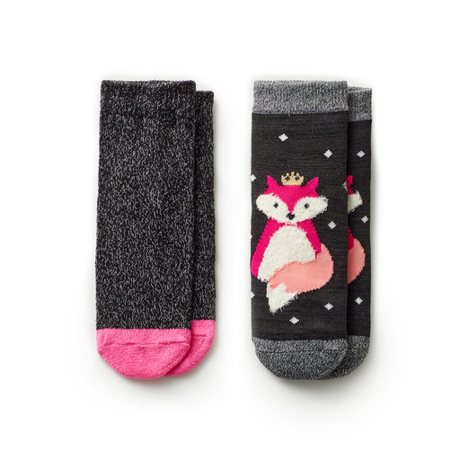 Girls Fox Ankle Slipper Sock 2 Pack