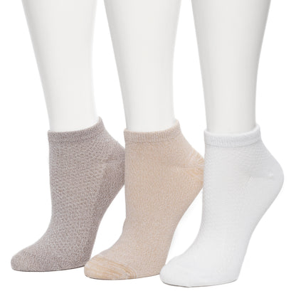 White;@Solid Pique Low Cut Sock 3 Pack