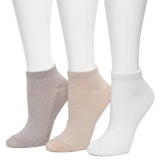 White;@Solid Pique Low Cut Sock 3 Pack