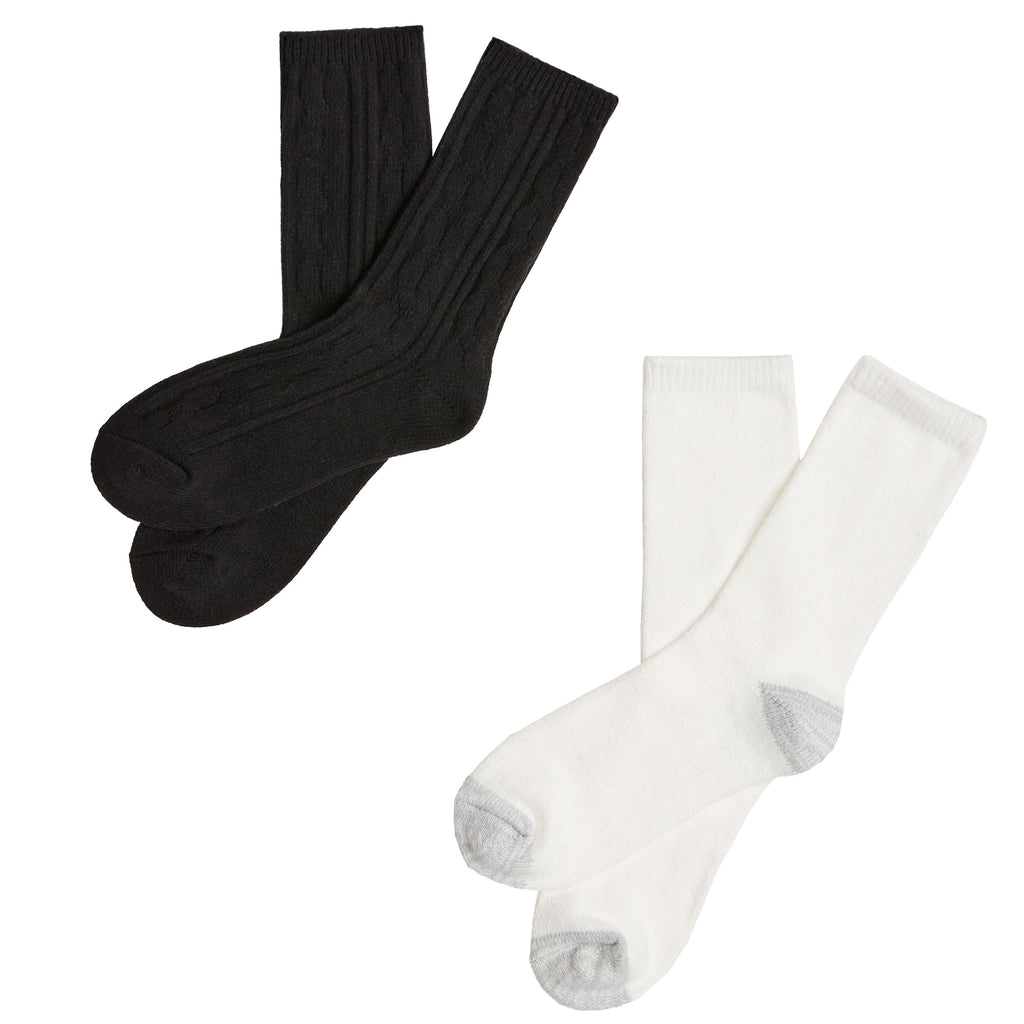 Classic Cable/Spacedye Chunky Crew Sock 2 Pack