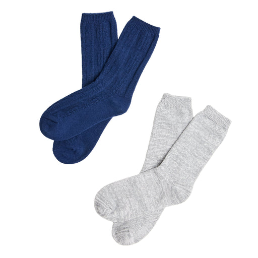 Medieval Blue;Diamond Cable/Spacedye Chunky Crew Sock 2 Pack