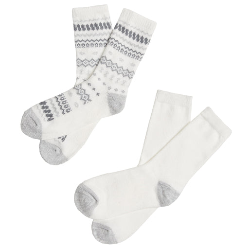 Ivory;@Geo/Solid Chunky Crew Sock 2 Pack