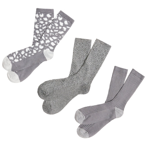 Grey Twist;@Micro Animal Crew Sock 3 Pack