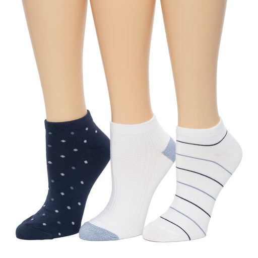 Peacoat;@Multicolor Stripe Low Cut 3PK Socks
