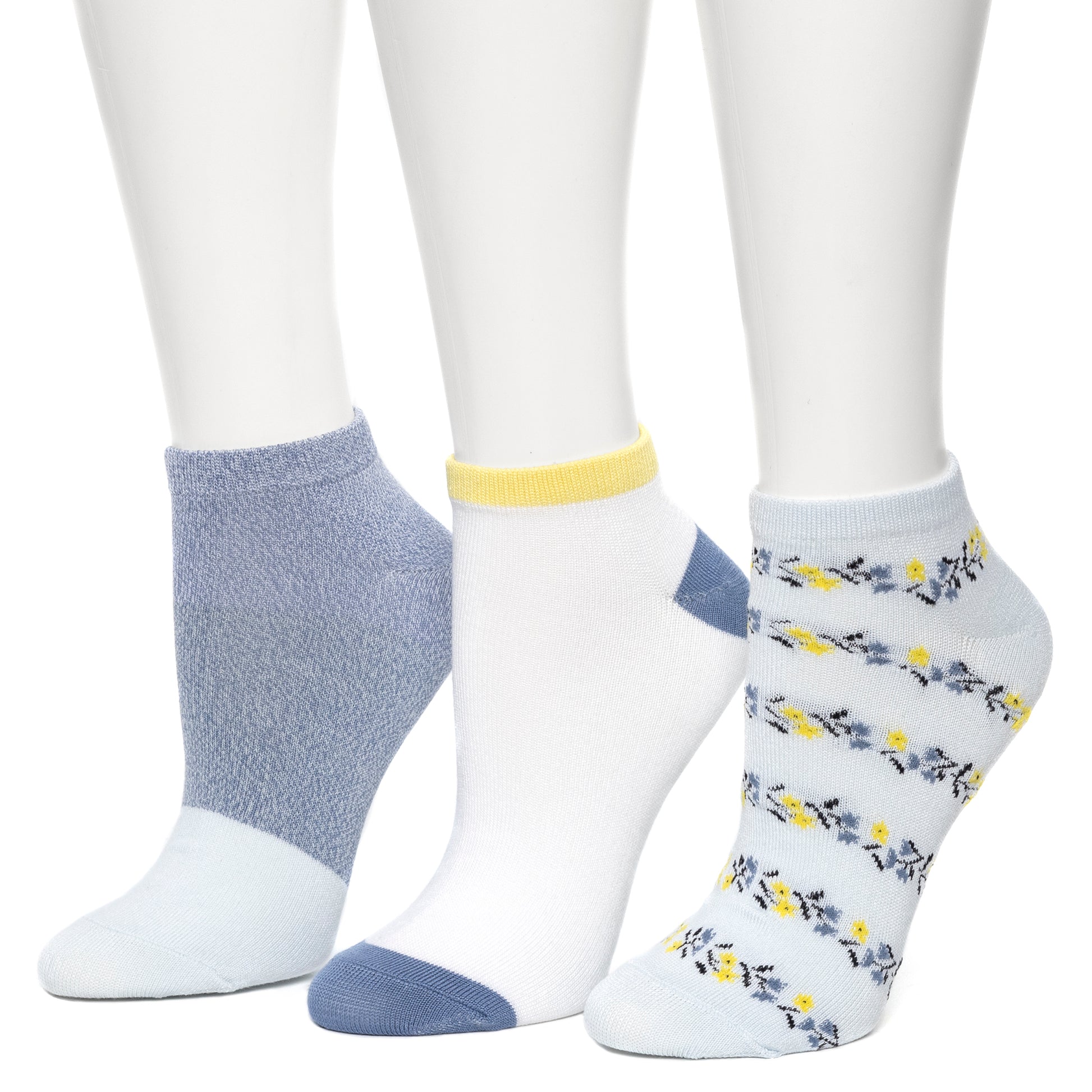 Country Air;@Floral/ Colorblock Low Cut Sock 3 Pack