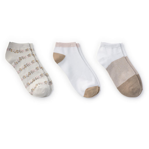Whitecap;@Floral/ Colorblock Low Cut Sock 3 Pack