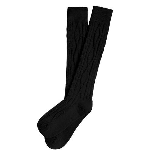 Black;@Plush Cozy Cable Knee High Sock